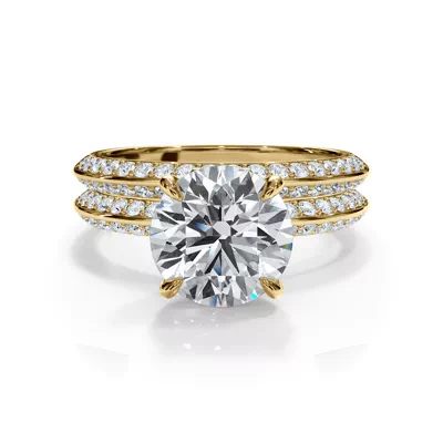 Bellora Knife-Edge Pavé Band