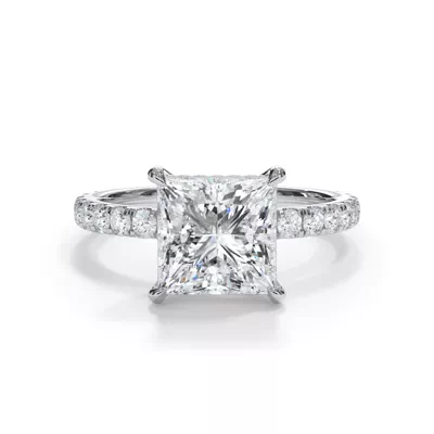 Bellora Pavé Hidden Halo Lab Engagement Ring (2mm)