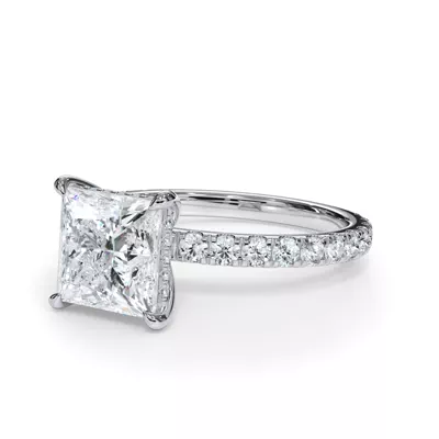 Bellora Pavé Hidden Halo Lab Engagement Ring (2mm)