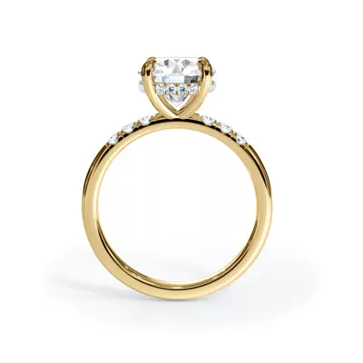 Bellora Trio Pavé Hidden Halo Lab Engagement Ring (2mm)