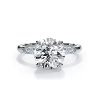 Bellora Trio Pavé Hidden Halo Engagement Ring (2mm)