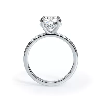 Bellora Trio Pavé Hidden Halo Engagement Ring (2mm)