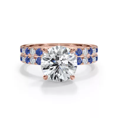 Bellora Lab Sapphire & Diamond Hidden Halo Engagement Ring (2mm)