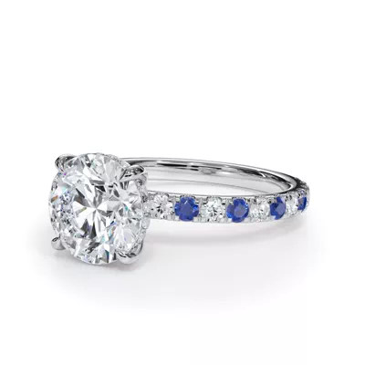 Bellora Sapphire & Diamond Hidden Halo Engagement Ring (2mm)
