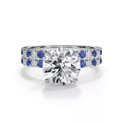 Bellora Sapphire & Diamond Hidden Halo Engagement Ring (2mm)