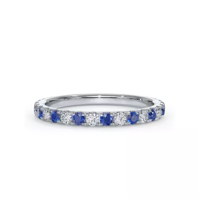 Bellora Lab Sapphire & Diamond Pavé Band (2mm)