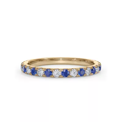 Bellora Lab Sapphire & Diamond Pavé Band (2mm)