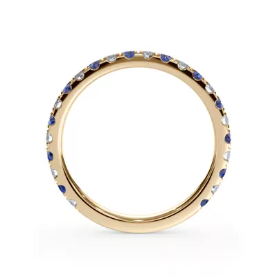 Bellora Lab Sapphire & Diamond Pavé Band (2mm)