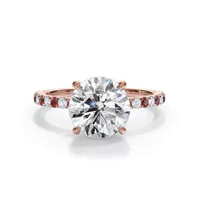 Bellora Lab Ruby & Diamond Hidden Halo Engagement Ring (1.6mm)