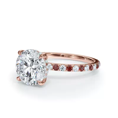 Bellora Lab Ruby & Diamond Hidden Halo Engagement Ring (1.6mm)