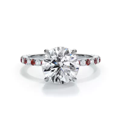 Bellora Lab Ruby & Diamond Hidden Halo Engagement Ring (1.6mm)