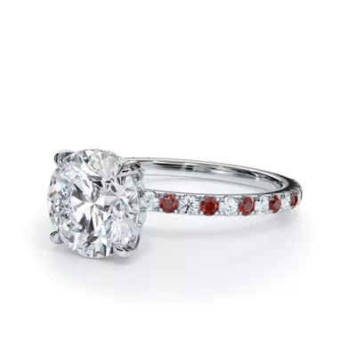 Bellora Lab Ruby & Diamond Hidden Halo Engagement Ring (1.6mm)