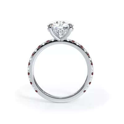 Bellora Lab Ruby & Diamond Hidden Halo Engagement Ring (1.6mm)