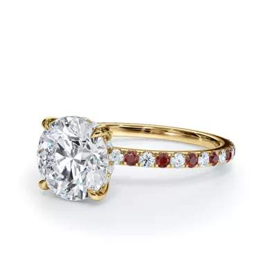 Bellora Lab Ruby & Diamond Hidden Halo Engagement Ring (1.6mm)
