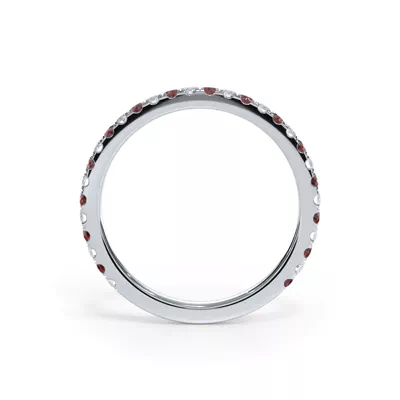 Bellora Lab Ruby & Diamond Pavé Band (1.6mm)