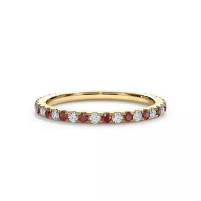 Bellora Ruby & Diamond Pavé Band (1.6mm)