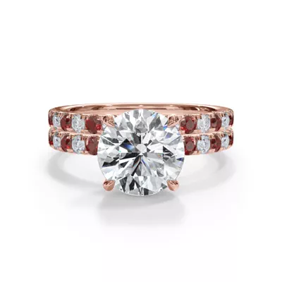 Bellora Ruby & Diamond Hidden Halo Engagement Ring (2mm)