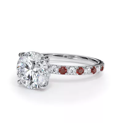 Bellora Ruby & Diamond Hidden Halo Engagement Ring (2mm)