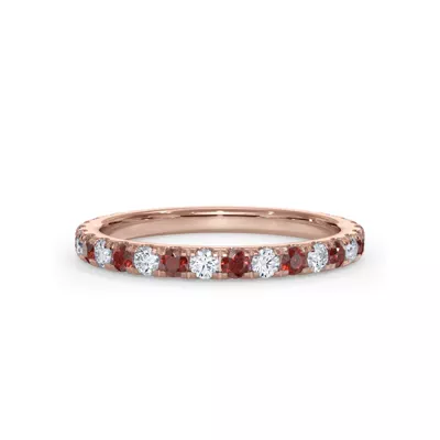 Bellora Ruby & Diamond Pavé Band (2mm)