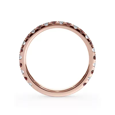 Bellora Lab Ruby & Diamond Pavé Band (2mm)