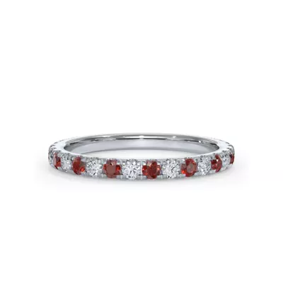 Bellora Ruby & Diamond Pavé Band (2mm)