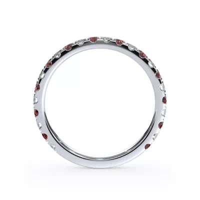 Bellora Ruby & Diamond Pavé Band (2mm)