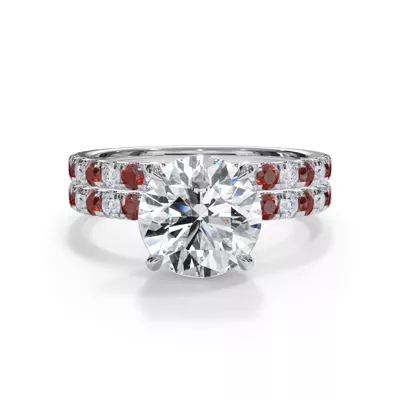 Bellora Ruby & Diamond Pavé Band (2mm)