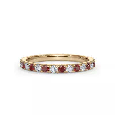 Bellora Lab Ruby & Diamond Pavé Band (2mm)