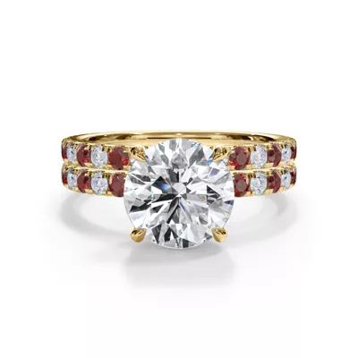 Bellora Lab Ruby & Diamond Pavé Band (2mm)