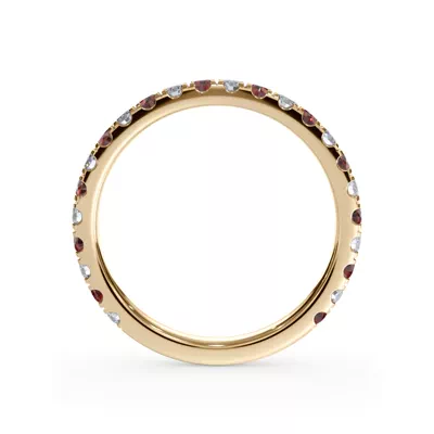 Bellora Ruby & Diamond Pavé Band (2mm)