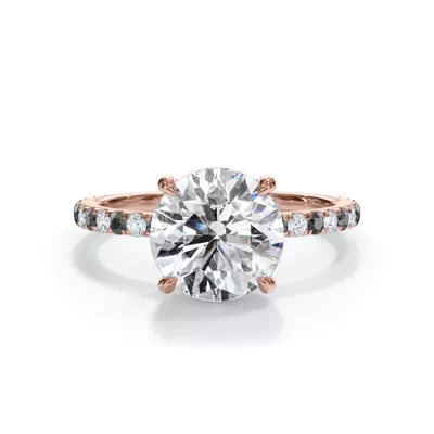 Bellora Black & White Lab Diamond Hidden Halo Engagement Ring (1.6mm)