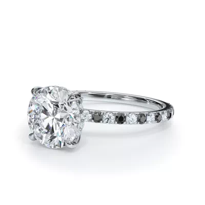 Bellora Black & White Diamond Hidden Halo Engagement Ring (1.6mm)