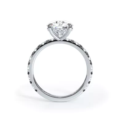 Bellora Black & White Diamond Hidden Halo Engagement Ring (1.6mm)