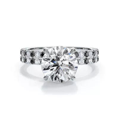 Bellora Black & White Diamond Hidden Halo Engagement Ring (1.6mm)