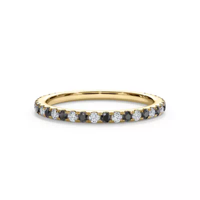 Bellora Black & White Diamond Pavé Band (1.6mm)