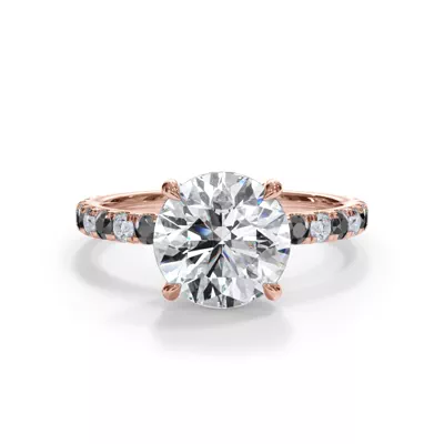 Bellora Black & White Diamond Hidden Halo Engagement Ring (2mm)