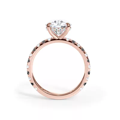Bellora Black & White Lab Diamond Hidden Halo Engagement Ring (2mm)