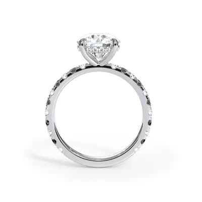 Bellora Black & White Lab Diamond Hidden Halo Engagement Ring (2mm)