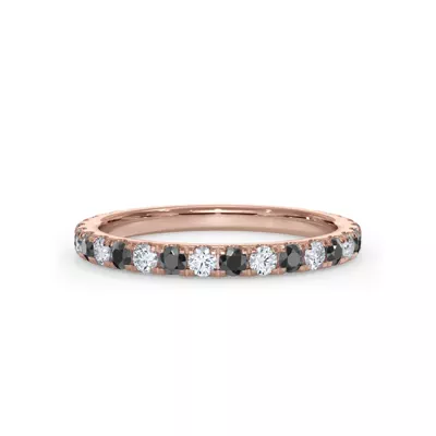 Bellora Black & White Diamond Pavé Band (2mm)