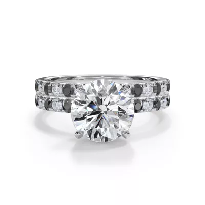 Bellora Black & White Diamond Pavé Band (2mm)