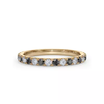 Bellora Black & White Lab Diamond Pavé Band (2mm)