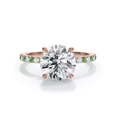 Bellora Tsavorite & Diamond Hidden Halo Engagement Ring (1.6mm)