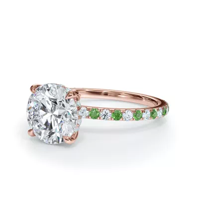 Bellora Tsavorite & Diamond Hidden Halo Engagement Ring (1.6mm)