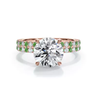 Bellora Tsavorite & Diamond Hidden Halo Engagement Ring (1.6mm)