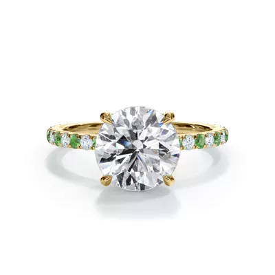 Bellora Tsavorite & Diamond Hidden Halo Engagement Ring (1.6mm)