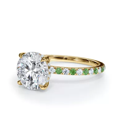 Bellora Tsavorite & Diamond Hidden Halo Engagement Ring (1.6mm)