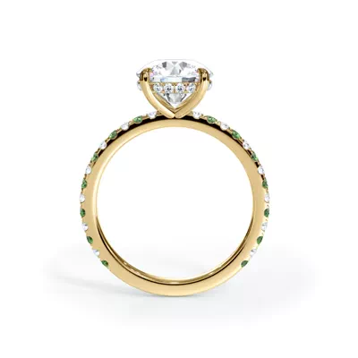 Bellora Tsavorite & Diamond Hidden Halo Engagement Ring (1.6mm)