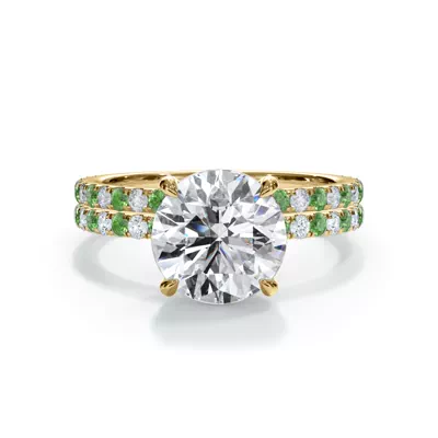 Bellora Lab Tsavorite & Diamond Pavé Band (1.6mm)