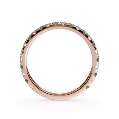 Bellora Lab Tsavorite & Diamond Pavé Band (2mm)