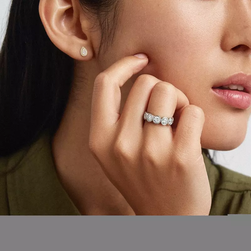 18K White Gold Round Bezel Lab Diamond Eternity Ring (3.90ct. tw.)